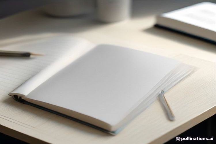 An open custom printed book lying flat on a desk with a pencil.